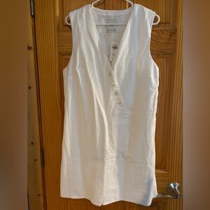 Abercrombie and Fitch White Sleeveless Button-Down Dress